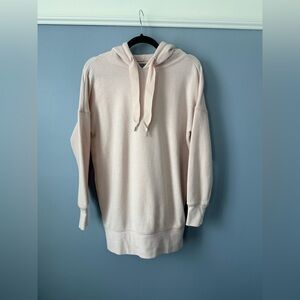 Aerie Sweater‎ Womens XS Pink Sweatshirt Hoodie Side Zippers Oversize Ribbon